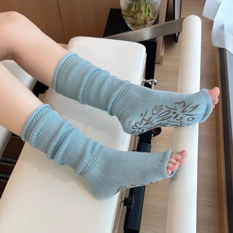 five-finger-yoga-summer-thin-professional-non-slip-adult-dancing-pilates-socks-open-toed-socks-calf-stacking-socks-cover