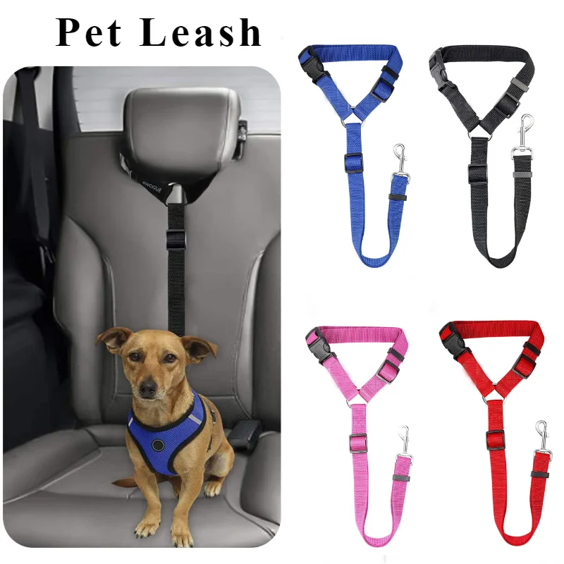 Protable Dog Leash Adjustable Safety Belt Harness Pets Car Safety Belt Pet Travel Safety Rope Dogs Cats Harness Collar Supplies