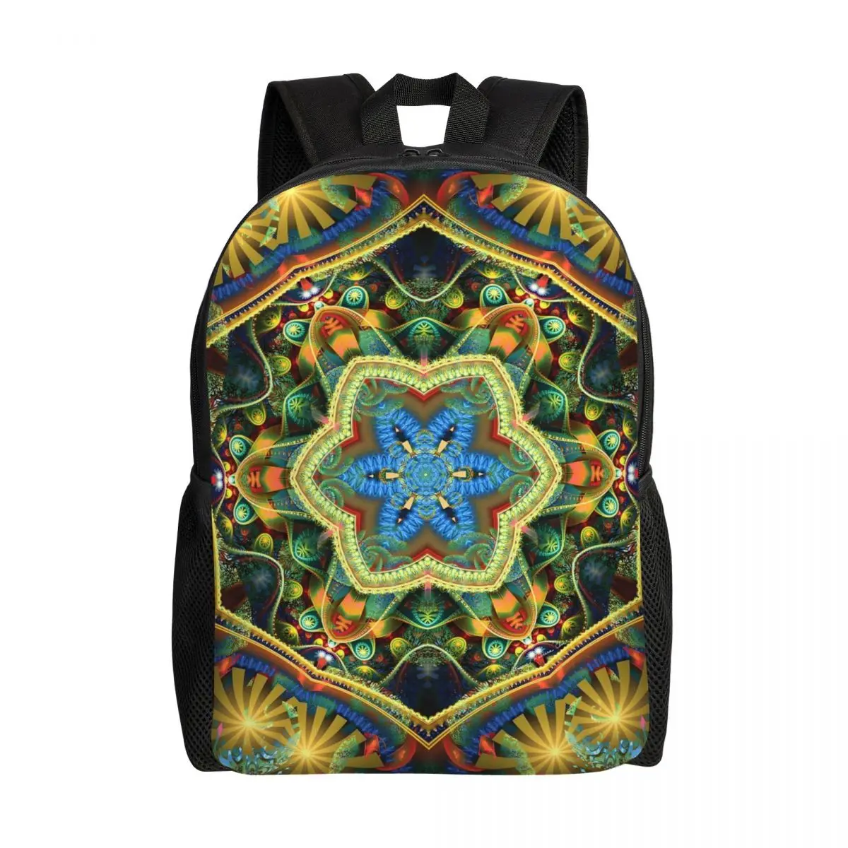 Custom Mandala From The Heart Of Compassion Laptop Backpack Women Men Casual Bookbag for College School Student Meditation Bag