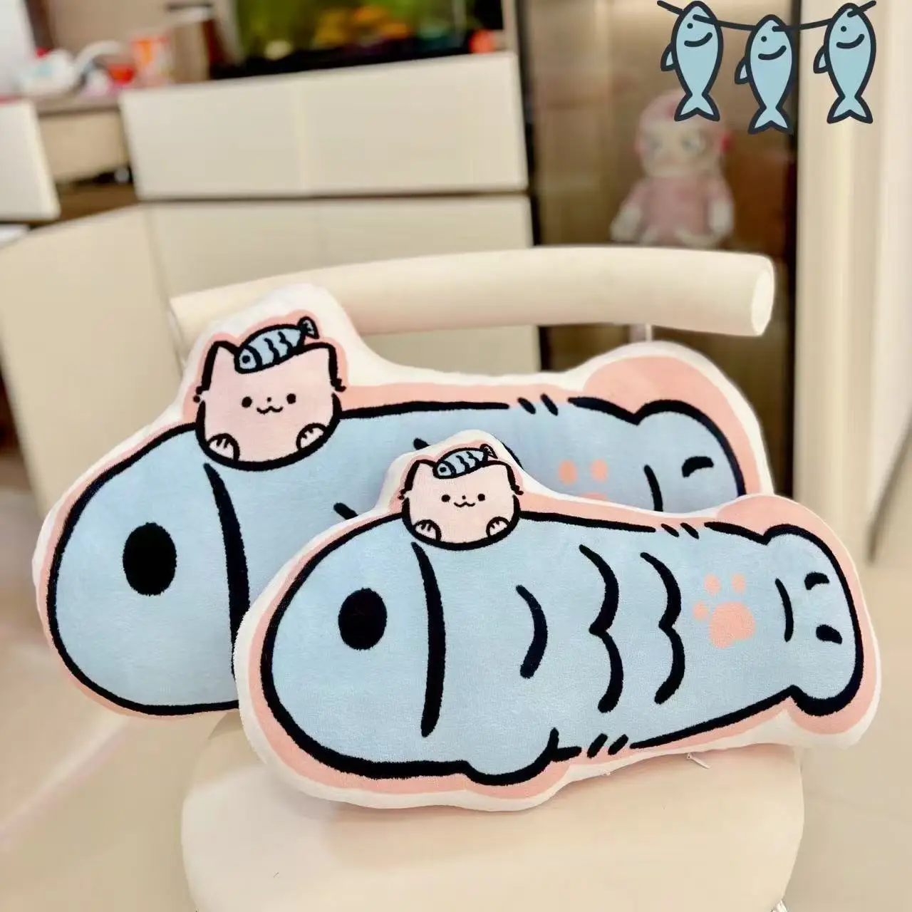 

Latest Blue Fish Cat Bone Dog Bamboo Panda Carrot Rabbit Home Pillow Stuffed Plush Toy Cartoon Anime Cute Gift Fun Doll