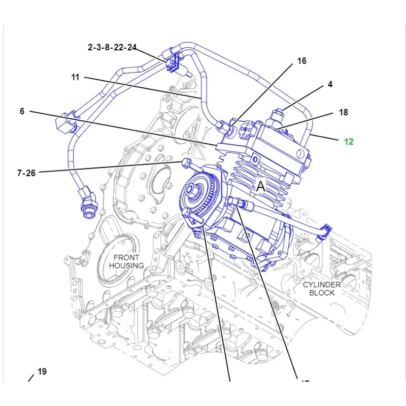 485-7242 4857242 Motor Grader 120K 140K 160K Air Compressor Water Tube