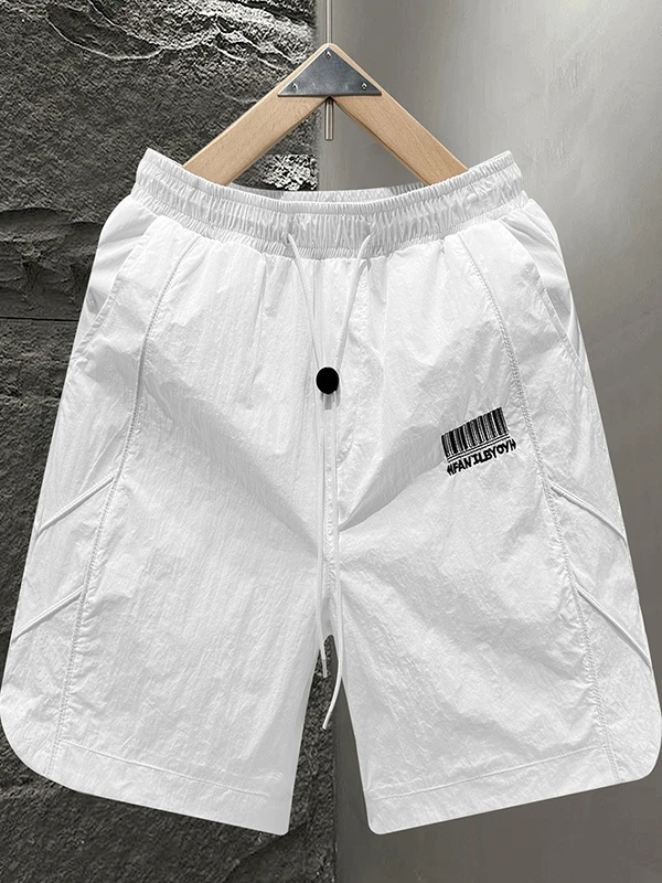 

Summer New Sle Qui Dry Casual Men's orts Loose Fit Versatile Mid-Length Breathable Ice Silk Five-Quarter Length