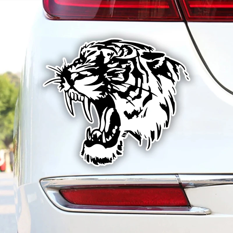 CK3338# Saber-toothed Tiger Vinyl Car Sticker Waterproof Removable Decal Self-adhesive Auto Decoration Personality Styling