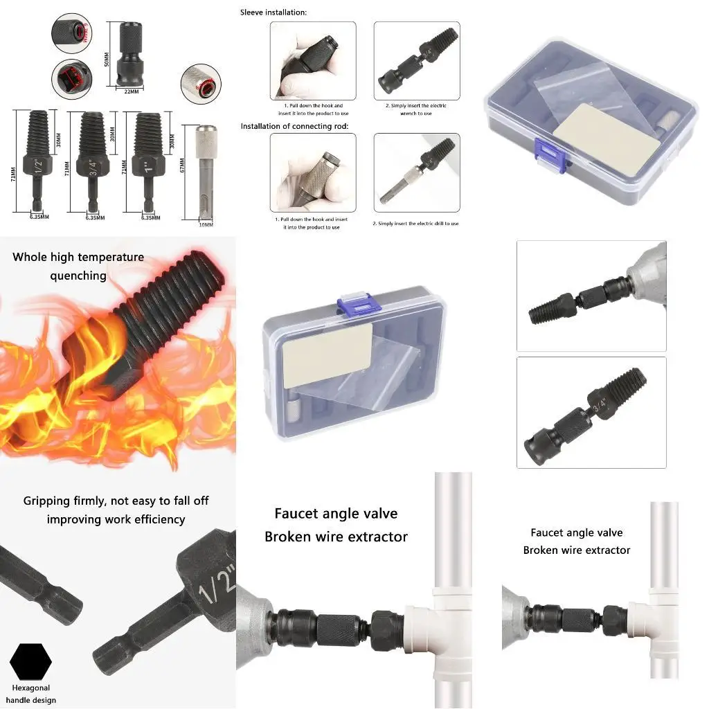 

652F Профессиональный углеродистый сталь инструмент для удаления винта с разбитым винтом Использование