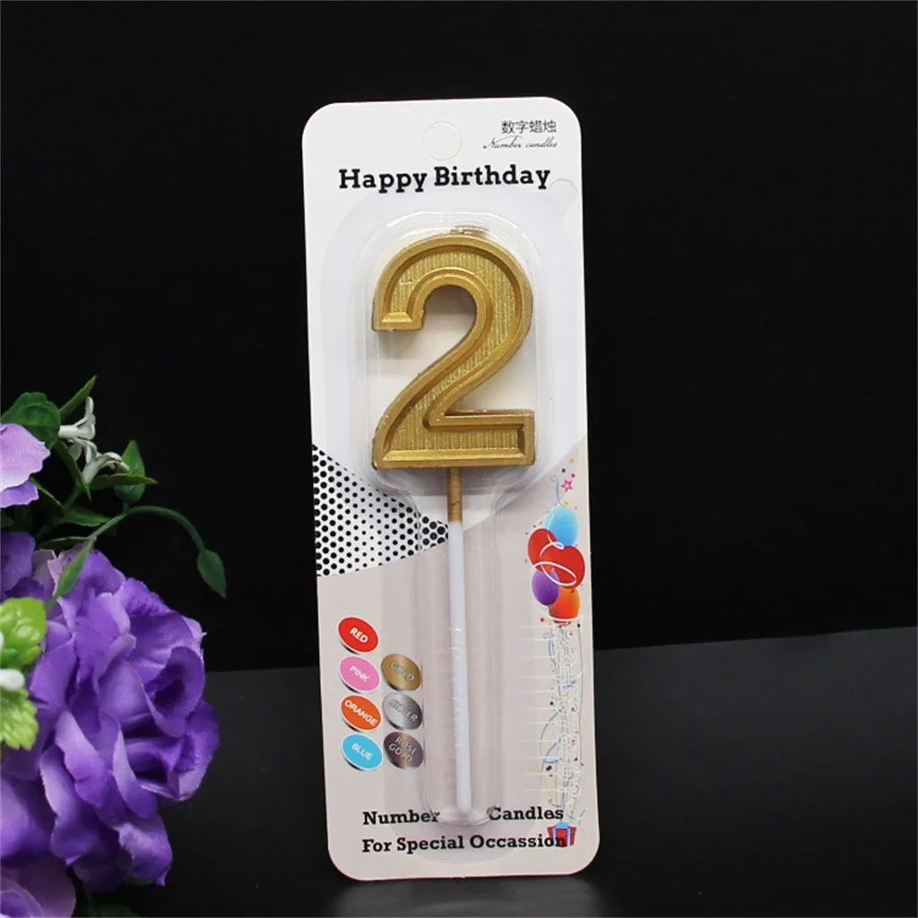 Birthday Cake Candle Number Party Glitter 09 Candles Number Gold Home DIY