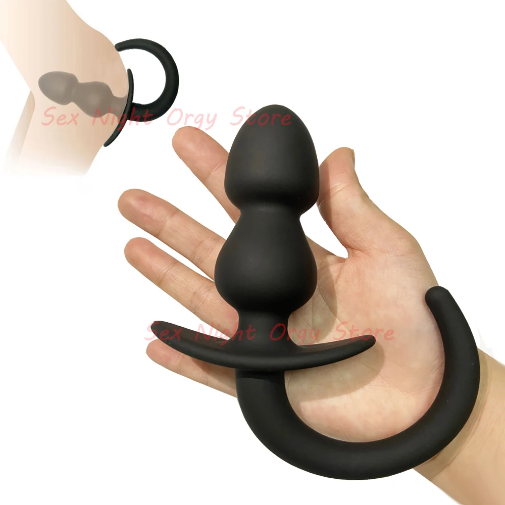 Puppy Play Silicone Dog Tail Plug Erotic Anal Sex Toys for Women Men Slave Game Role Play Pup Tail Bdsm G-spot Massage Butt Plug