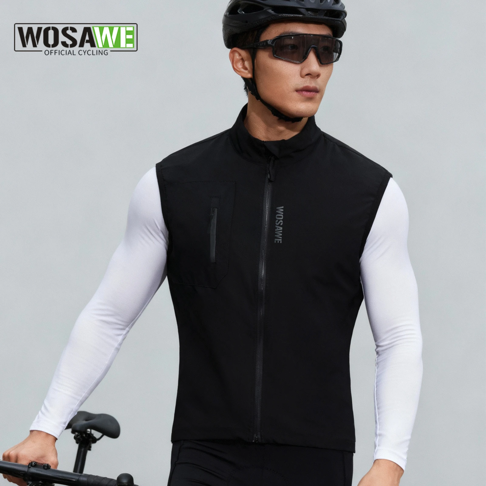 

WOSAWE Cycling Vest Sleeveless Pro Team Lightweight Windproof Bicycle Gilet Slim Fit Breathable Quick Dry MTB Road Bike Jersey