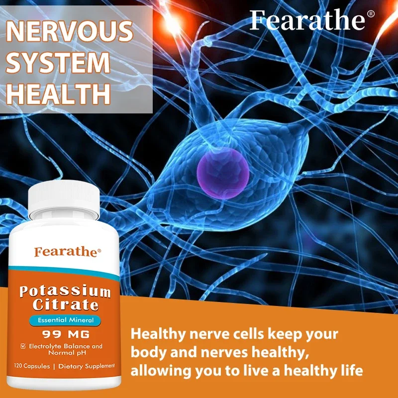 Potassium Citrate - Maintain Electrolyte Balance, Support Muscle, Bone, Blood Vessel and Heart Health - 120 Capsules