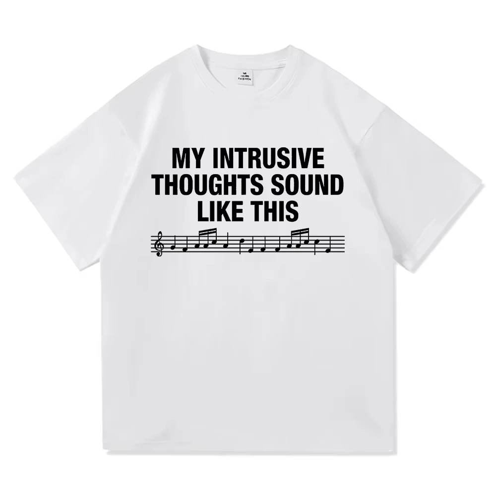 Women Letter Print My Intrusive Thoughts Sound Like This T Shirt High Quality ROSALÍA Casual Fashion Daily Tops,summer shirt
