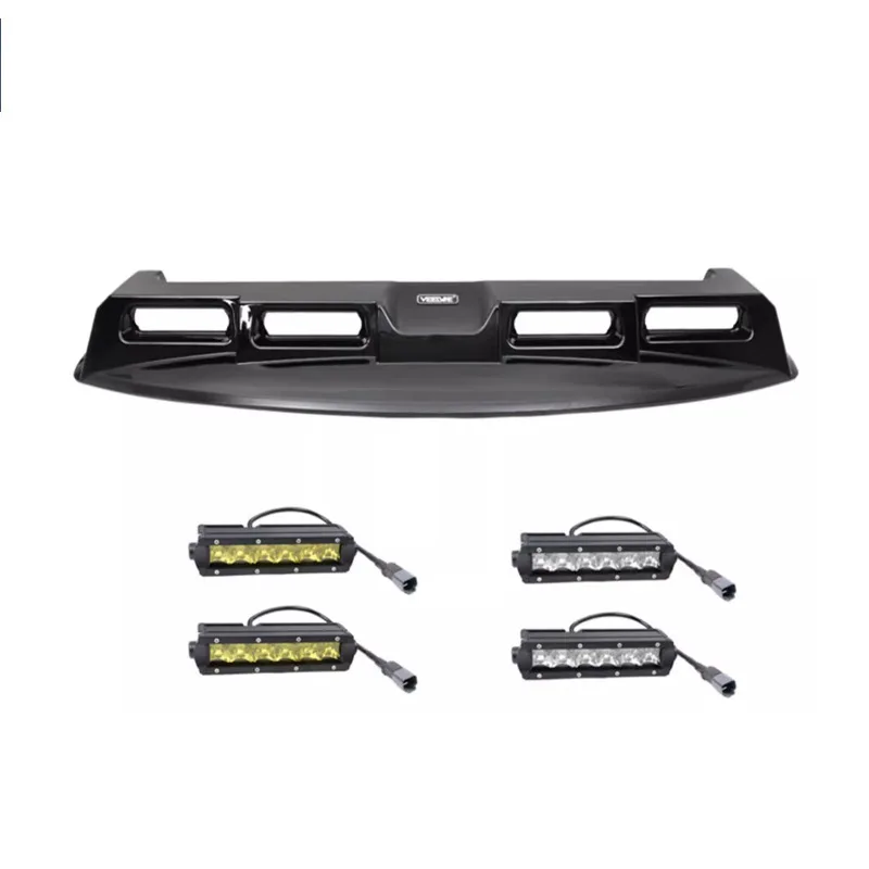 Suitable for Land Rover New Defender Roof Spotlight Carbon Fiber Off-Road Dual Four-Eye Strip Light LED Black Warrior Modificati