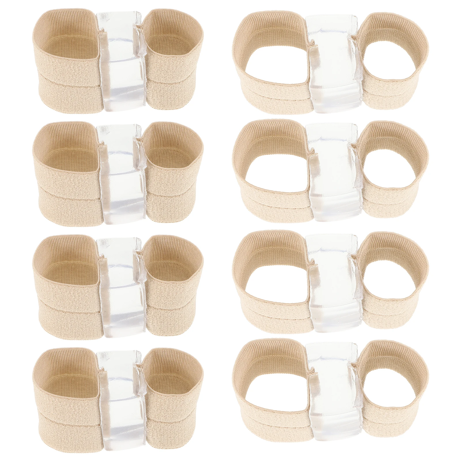 

8pcs Separators Big Toe Deformities Correction Soft Straps Dualhole Design Adjustable Gel Toe Spacers Foot Protectors Bunion