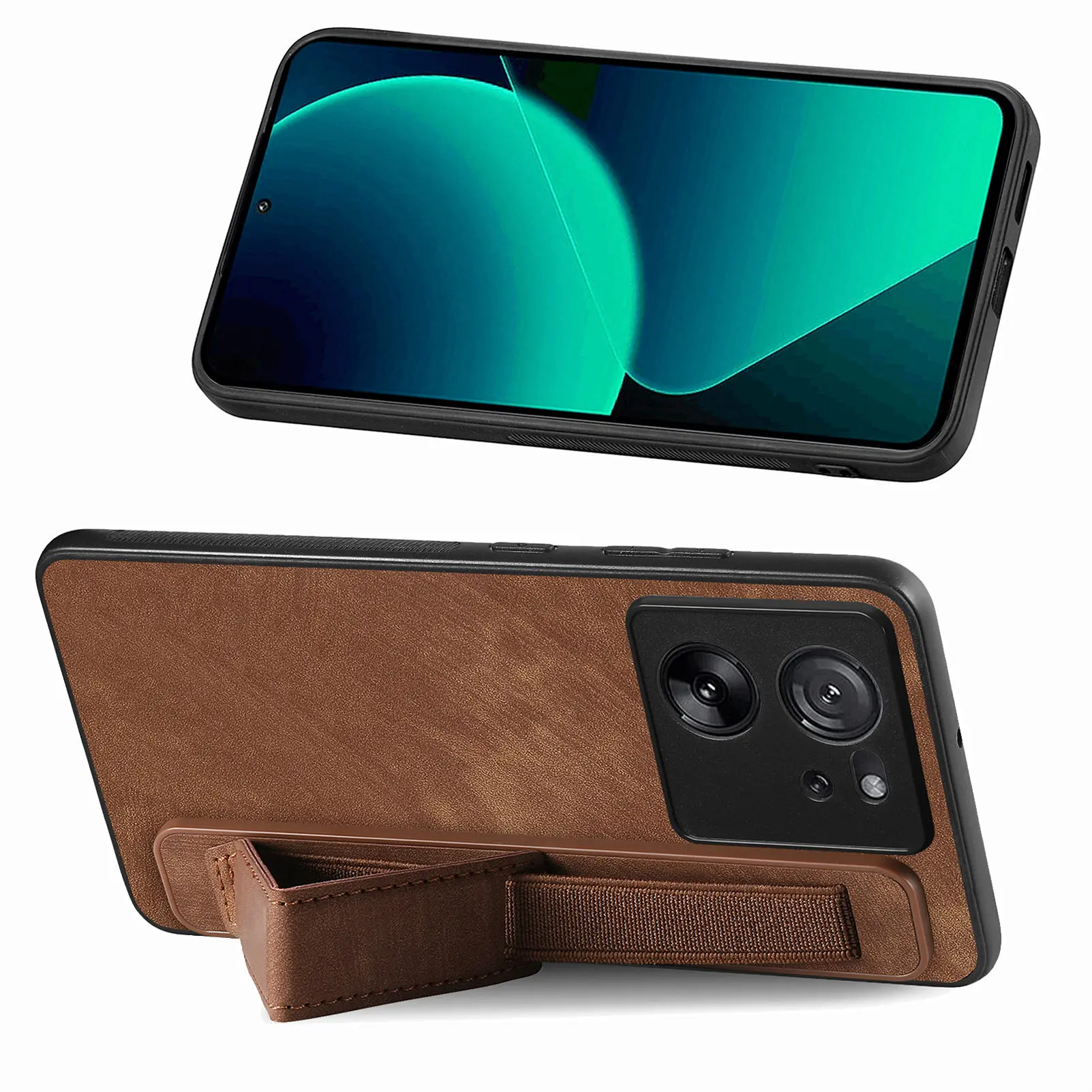 Wristband Vintage Leather Case For Xiaomi Redmi Note 13 12 Pro Plus 11S 14 12T 11T POCO X4 X5 F5 13C Kickstand Anti Drop Cover