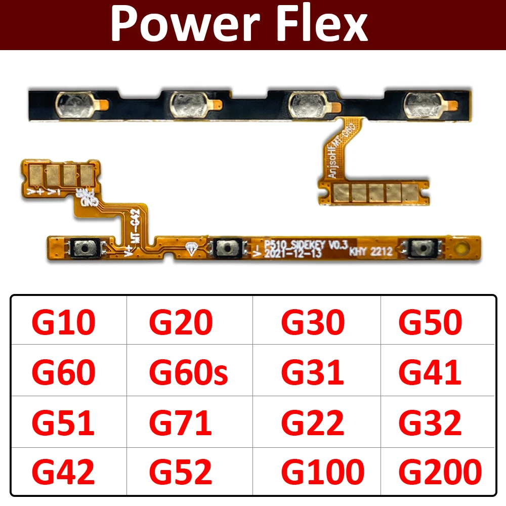 

Power on off Volume Key Button Flex Cable For Moto G10 G20 G30 G100 G200 G50 G60 G60s G31 G41 G51 G71 G22 G32 G42 G52 G62 5G