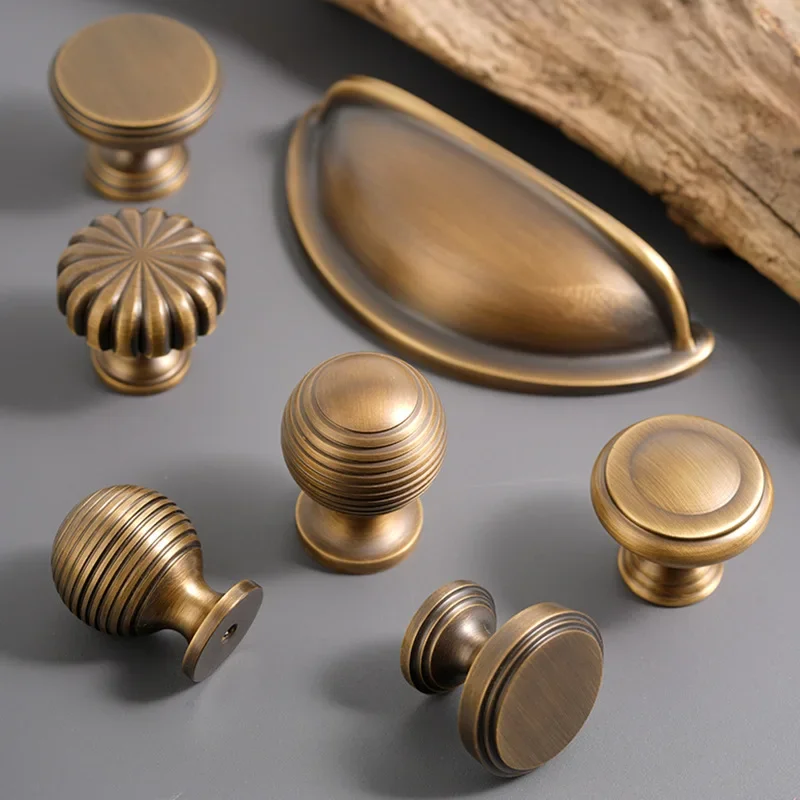 

Bronze Colored French Cabinet Handles Creative American Style Cabinet Door Handles, Personalized Clothing Cabinet Door Handles