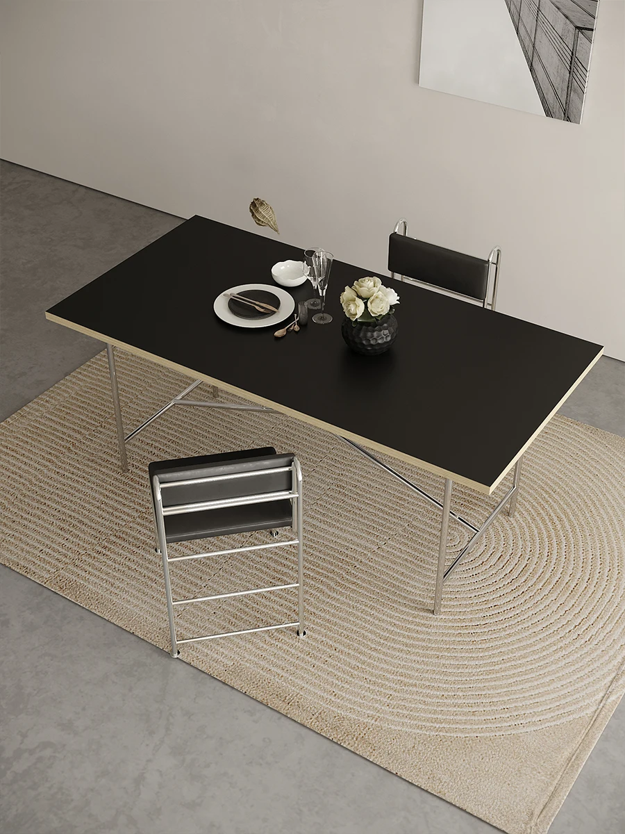 Dining table Computer table Stainless steel solid wood Conference table Household desk Desk Writing desk