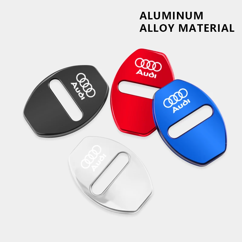 4PCS Car Door Lock Cover Stainless Steel Protection Accessories For Audi Sline A1 A3 A4 A5 A6 A7 A8 B8 B9 B6 C6 Q2 Q3 Q5 Q7 Q8