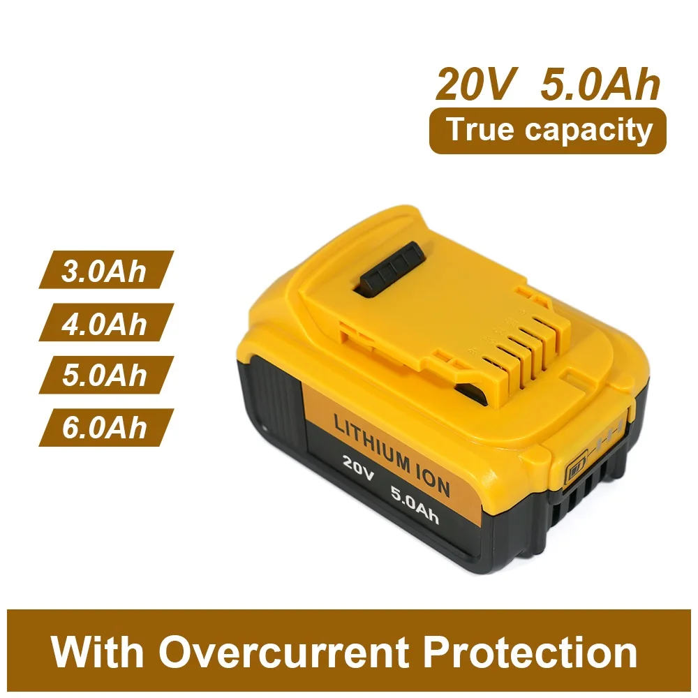 

For DEWALT 20V 5.0Ah 5000mAh Rechargeable Power Tool Li-ion Battery, Replacement DCB200 DCB202 DCB203 DCB204 DCB205 DCB206