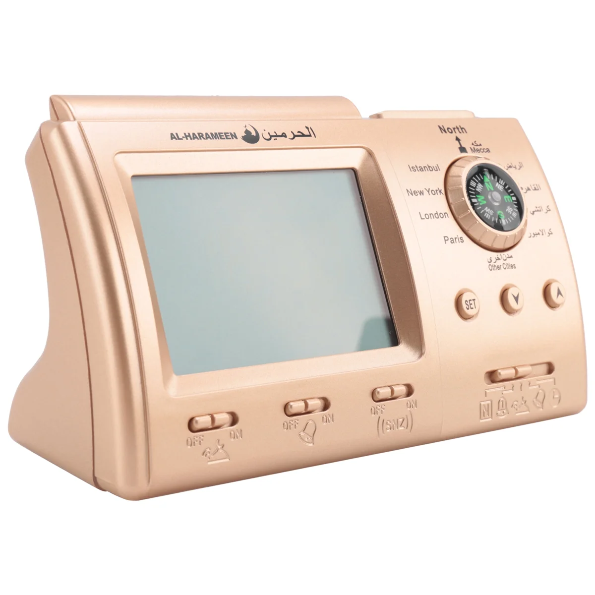 Top A474I Automatic Digital Clock Islamic Azan Muslim Prayer Alarm Azan Clock for Desktop Table Clock Home Decorations Gold