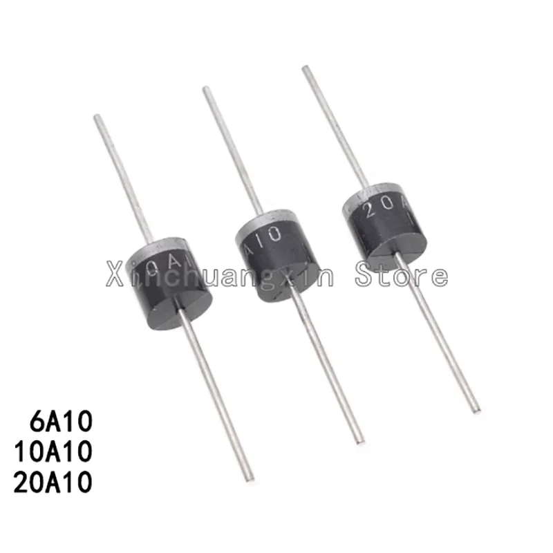 10PCS/Lot 6A10 10A10 20A10 Rectifier Diode R-6 DIP 6A 10A 20A 1000V Anti-Reverse/Reflow Board