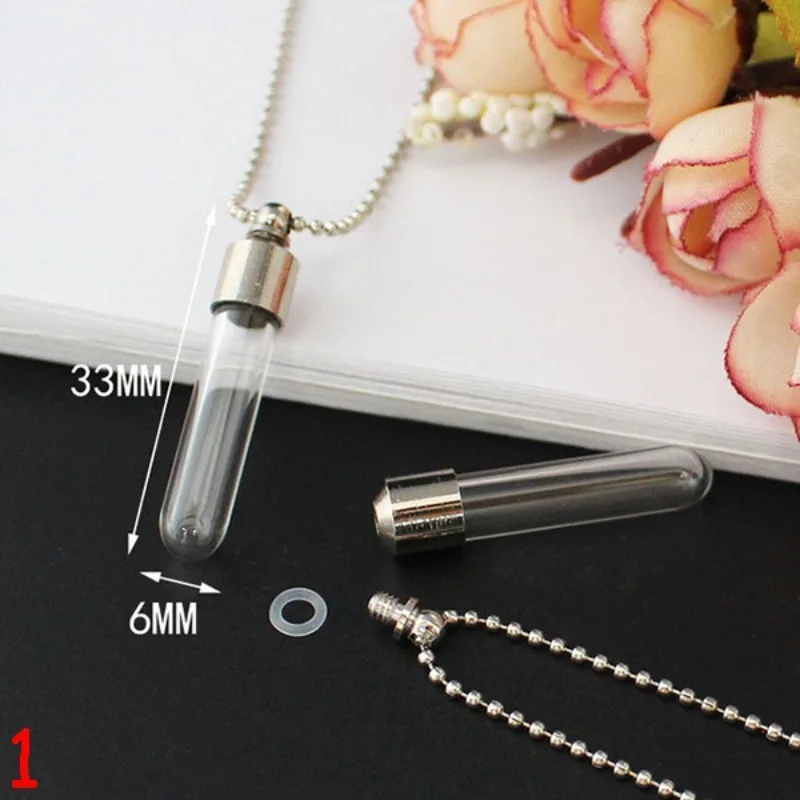 Glass Locket Urn Jewelry Cremation Jewelry Urn Necklace for Ashes Fillable vials Necklaces Blood Vial Necklace