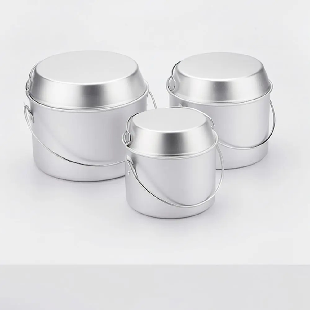 Portable Aluminum Camping Pot Set For Starck Camping Outdoor Hiking Picnic Backpacking Gear Cooking Supplies Tools