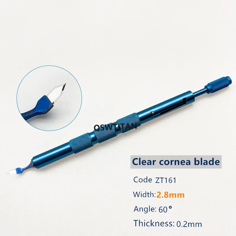 VKTIMALL Titanium Handle Clear Cornea Blade 1Set Ophthalmic Microsurgical Eye Blades With Handle