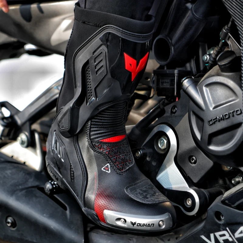 

Professional Motorcycle Riding Boots Men Non-slip and Anti-Fall Knight Racing Shoes Ankle TPU Protections Motorcycle Equipment