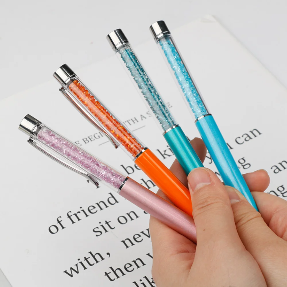 50Pcs/Lot Metal Handwritten Ballpoint Pen Free Custom Logo Cute Wedding Birthday Gift Gel School Office Lettering Signature