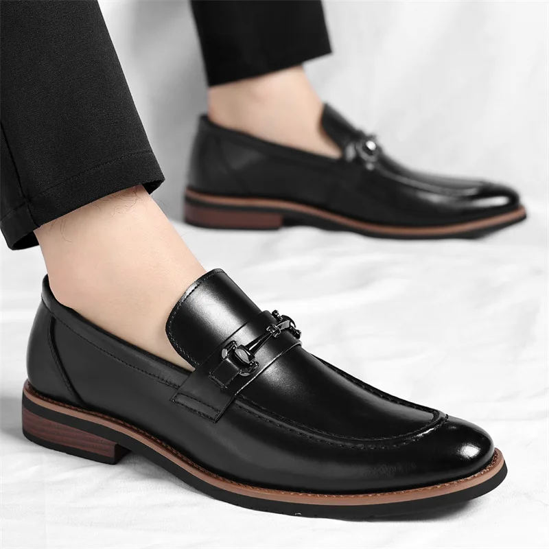 Size 48 Mens Oxford Shoes High Quality Luxury Wedding Leather Shoes Men's Pointed Business Dress Leather Shoes Zapatillas Hombre
