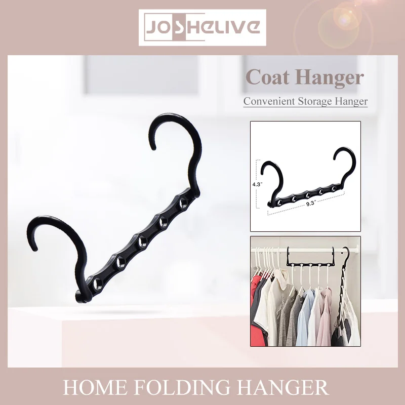 1pcs Multifunctional Space Saving Hangers With Hook 6 Hole Clothing Wardrobe Organize Hanger Travel Folding Convenient Storage