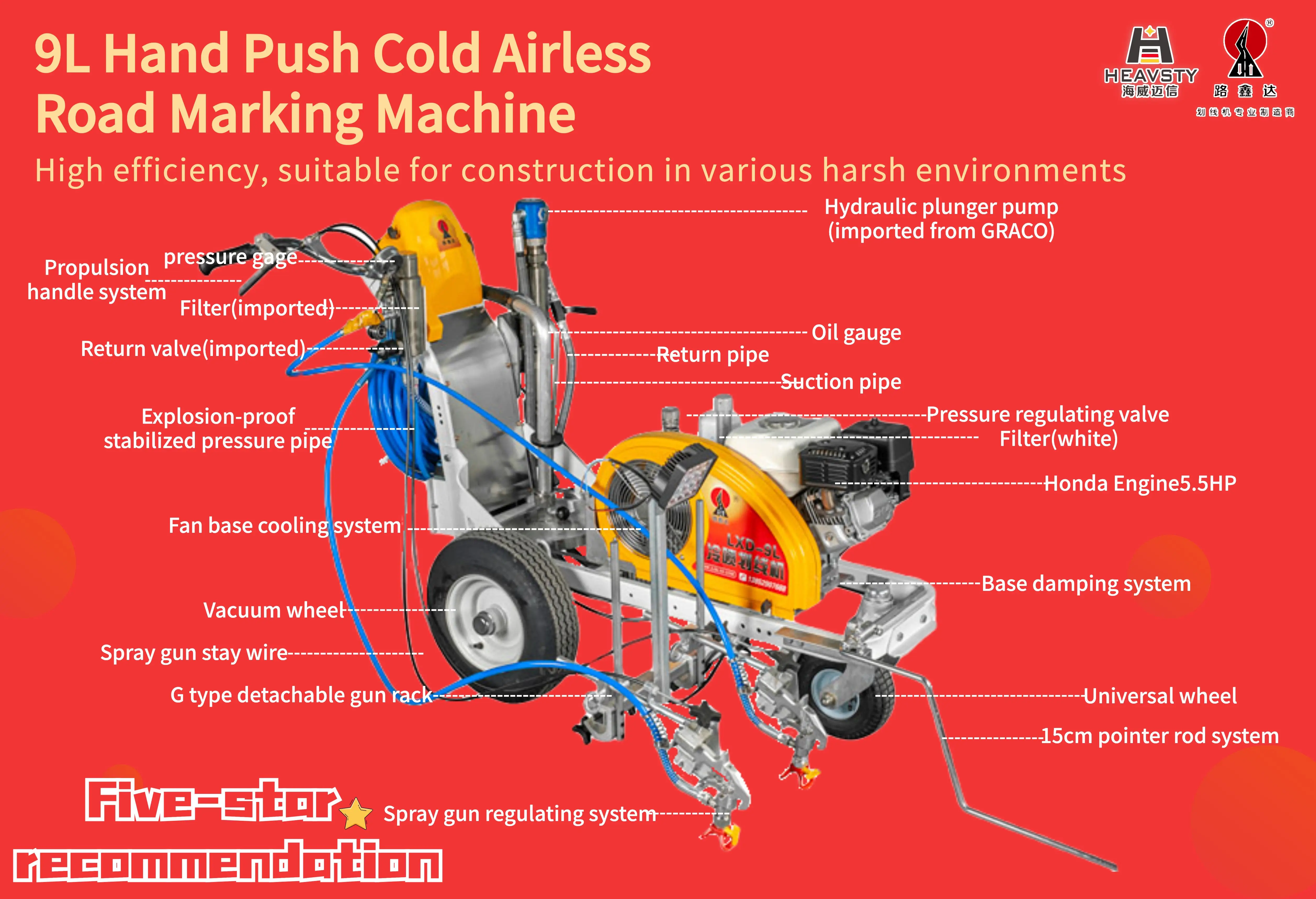 Cold plastic  road marking machine for parking lot city road highway marking