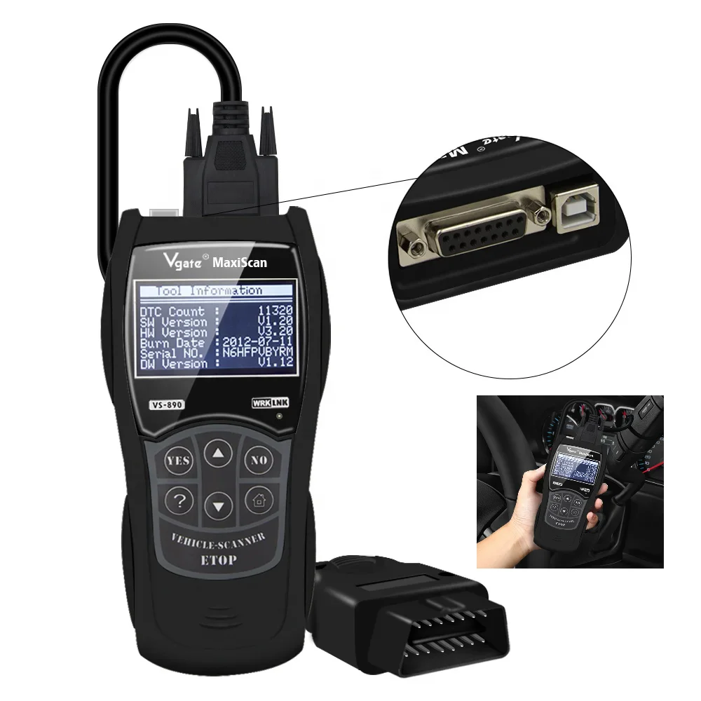 

Высококачественный диагностический сканер Vgate VS890 OBD2 для автомобилей, многоязычный, с функцией Car Doctor, включая поддержку иврита