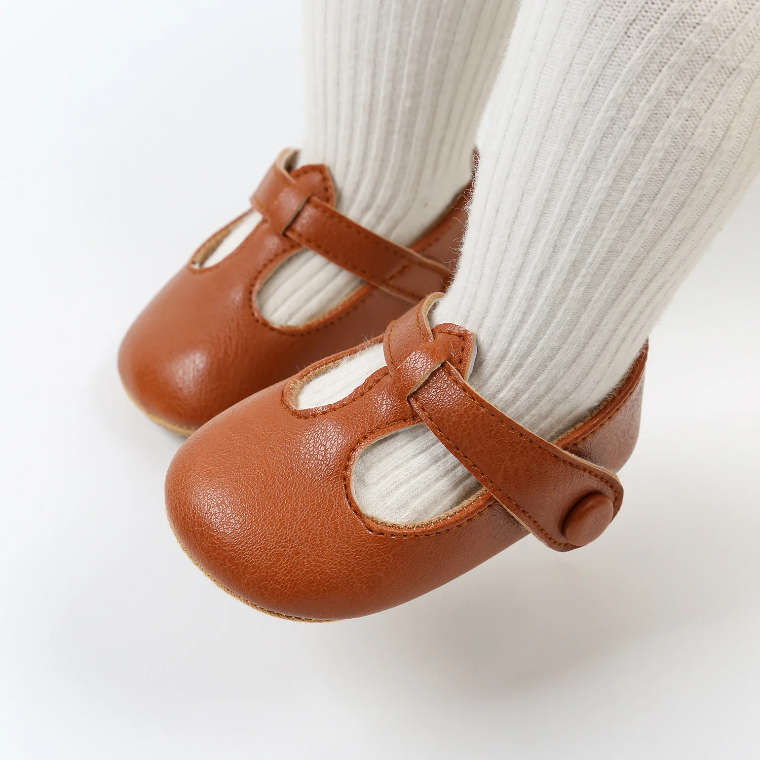 Vintage Babyschoenen Baby Peuter Anti-Slip Eerste Wandelaars Klassieke Rubberen Zachte Zool Platte Pu Eerste Rollator Pasgeboren Mocassins