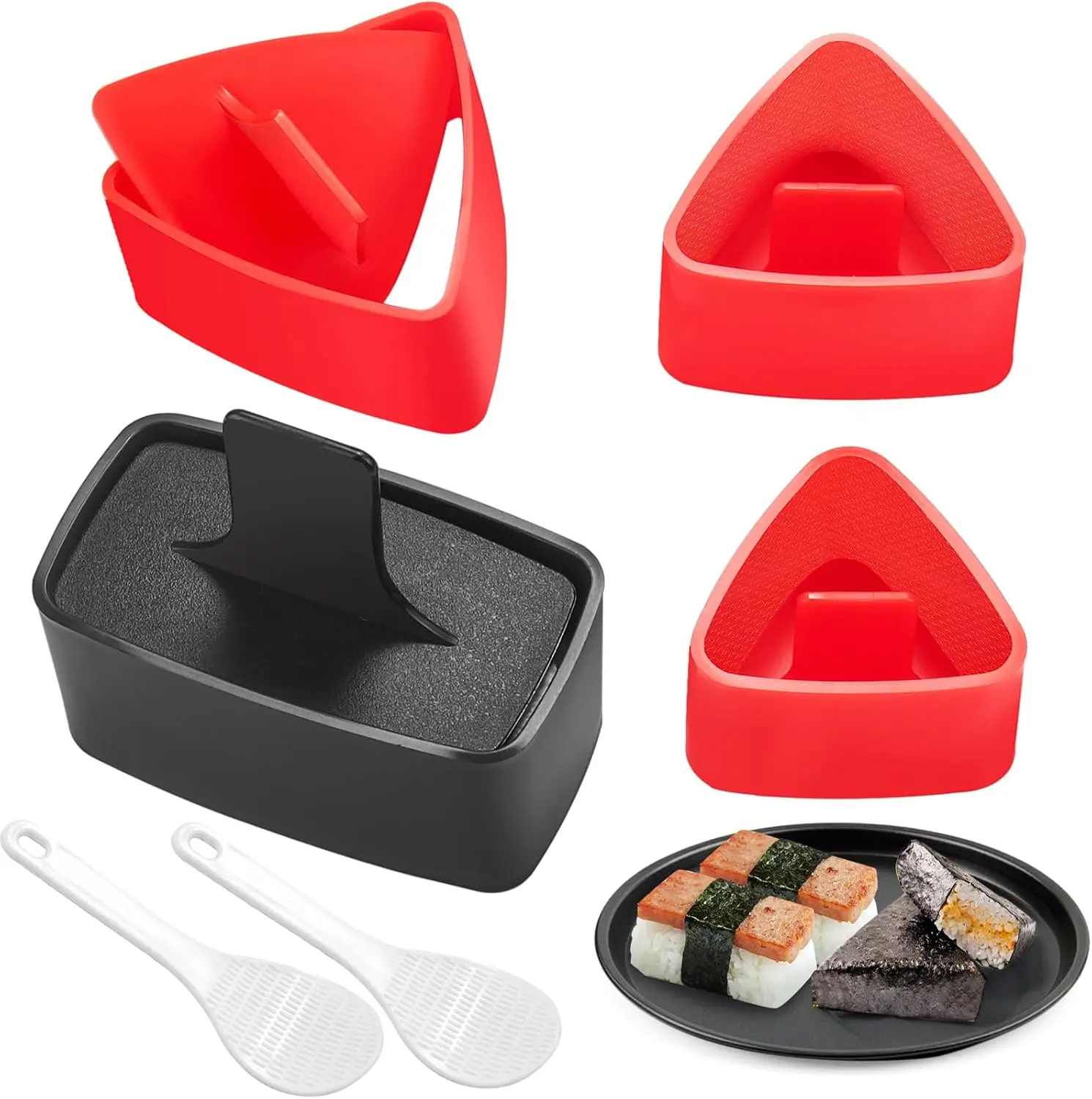 Este kit para hacer sushi es perfecto para principiantes que desean crear su propio onigiri (bolas de arroz) en casa fácilmente y eficiente.