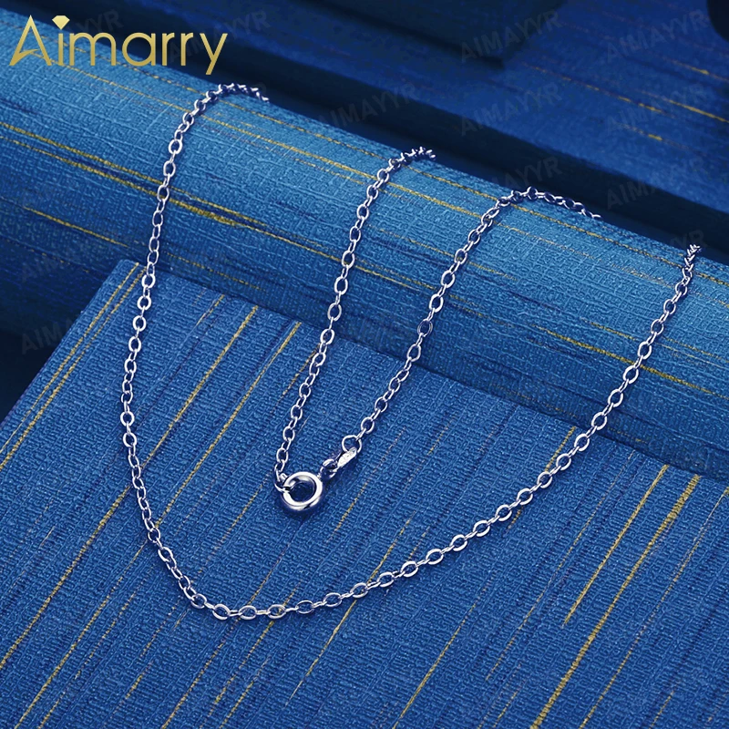 925 Sterling Silver Minimalist O-shaped Necklace 18 Inch Women's Party Banquet Engagement Wedding Fashion Jewelry