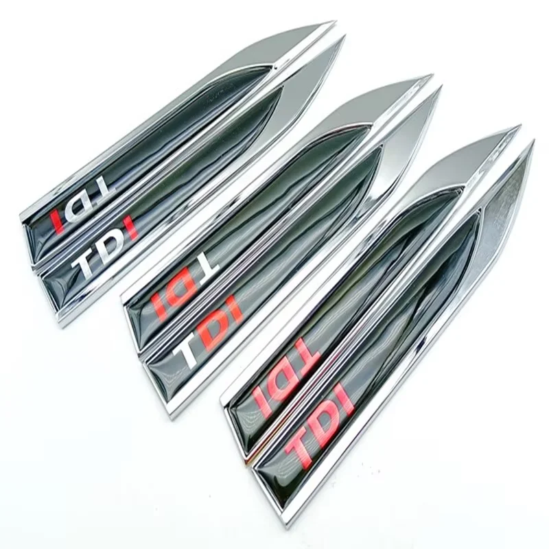 1 Set Of 2-Piece Metal Dropper Badge Car Mudguard Badge Sticker B6 T5 Blade Sticker Accessory