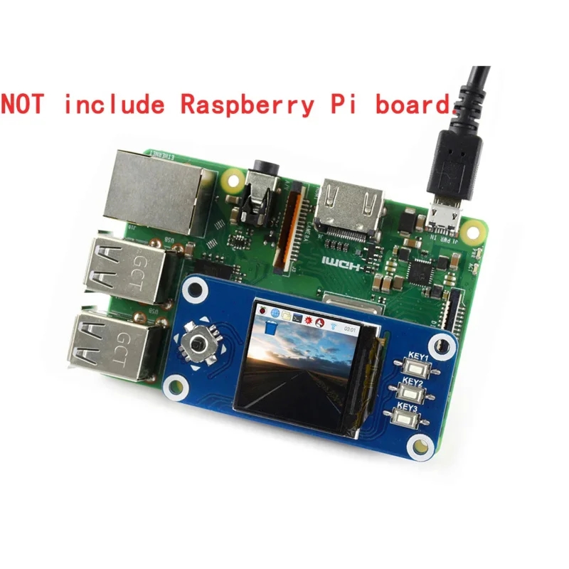 Pantalla LCD SPI de 1,3 pulgadas, 240x240, módulo Hat Kit para RPI Raspberry Pi 0 Zero 2 W 2 W, expansión 3B plus 3 4 Modelo B