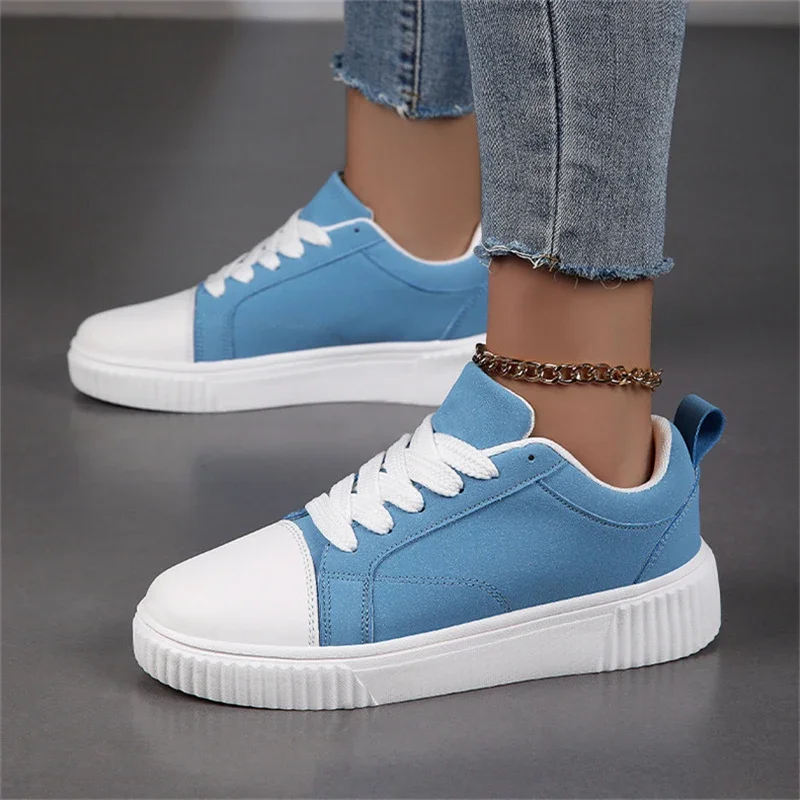 Zapatos informales sencillos a la moda para hombre y mujer, zapatillas de deporte con plataforma de cesta azul, zapatos deportivos ligeros para monopatín, zapatos vulcanizados para hombre