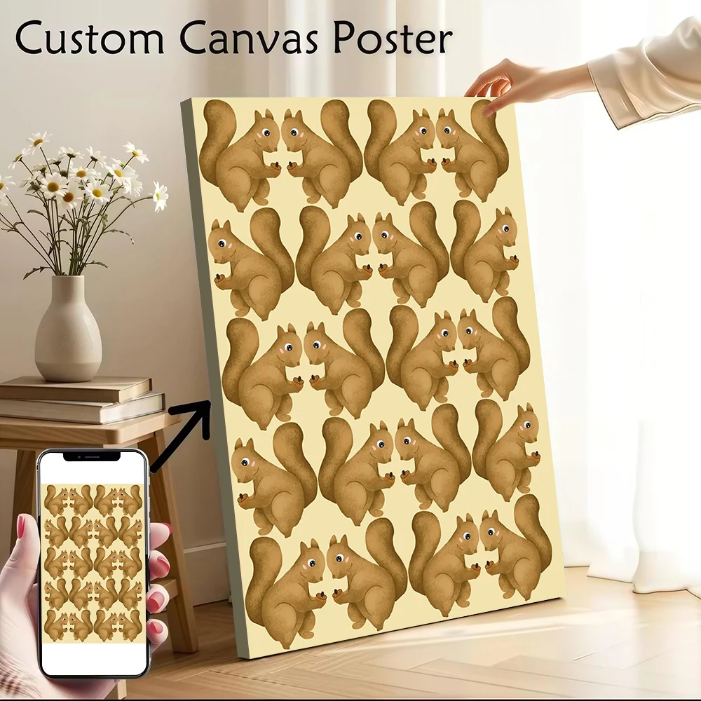 Squirrel Canvas Poster Wall Art Customizable High Quality Printed Picture for Specialty and Themed Home Decor Items Bedroom Arts