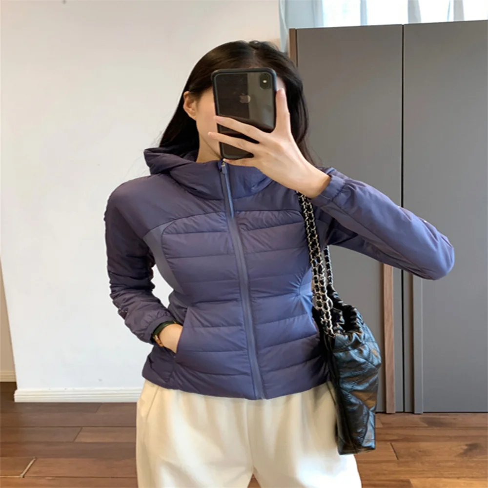 Women's High-Luxury White Duck Down Yoga Suit 2025 Winter Outdoor Vacuum Divided Down Jacket North Detachable Hood Custom Logo