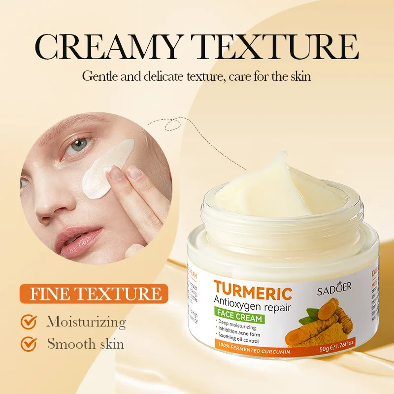 Natural Handmade Turmeric Soap Face Cream Serum Skin Care Set Clean Cutin Oil Control Removal Acne Whitening Remove Dark Spots