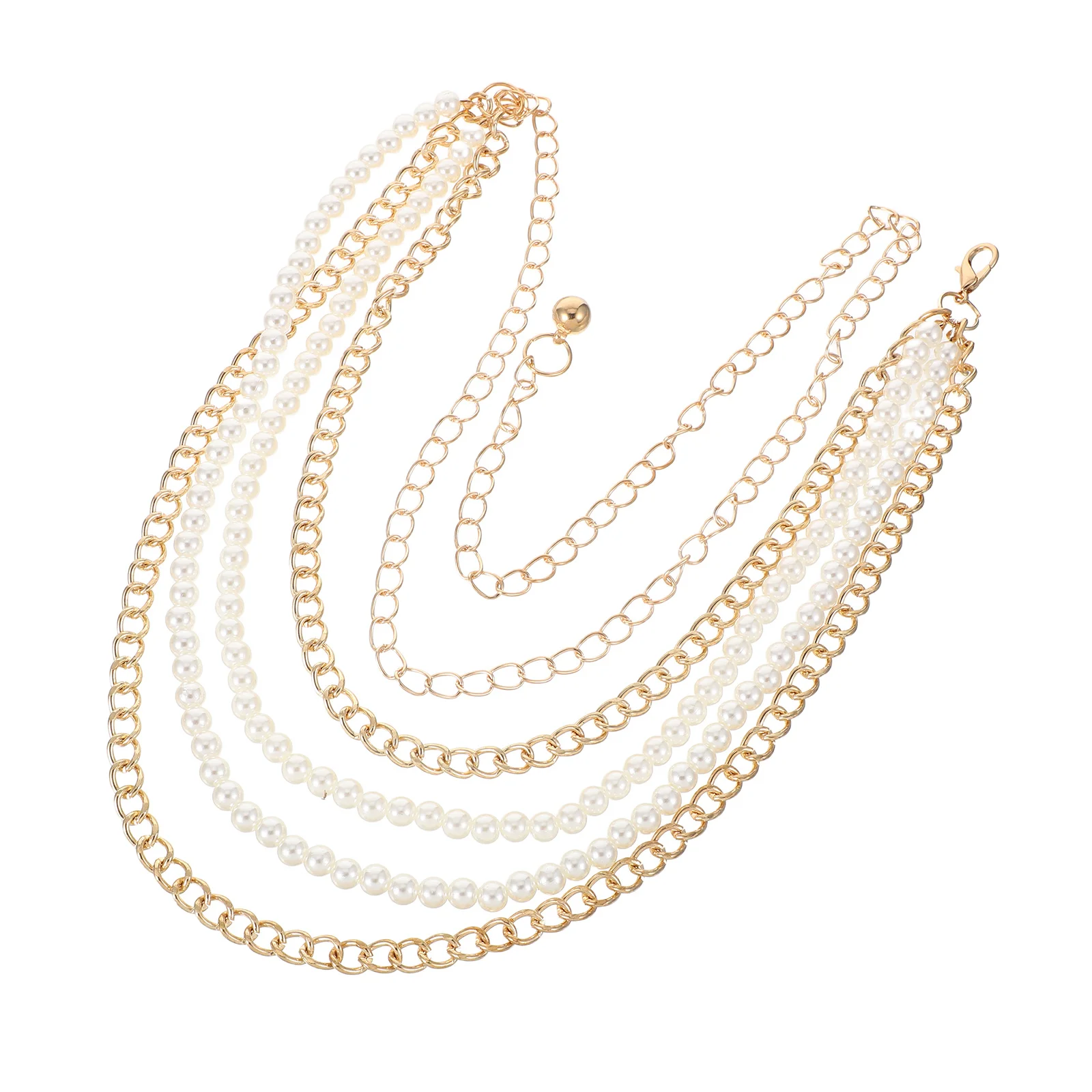 

Multi-Layer Pearl Metal Waist Chain Adjustable Waist Chain Belt for Women Dresses Jeans Festival Summer Jewelry
