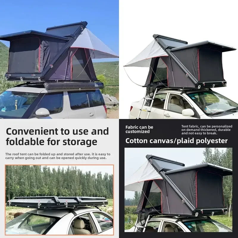 Self-Driving Car Essential RV Camping Gear Rooftop Hard Shell Tent Sunshade Rainproof Roof Sun Protection Canopy for Outdoor