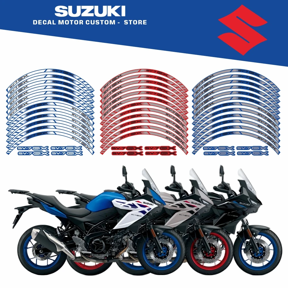 

Thick Edge Outer Rim reflective Sticker Stripe Wheel Decals For all SUZUKI SV-7 GX SV7GX SV-7GX