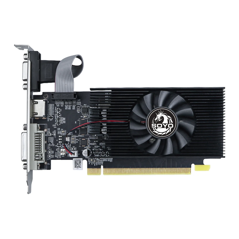 بطاقة رسومات SOYO NVIDIA GeForce GT240 1GB نصف ارتفاع DDR3 128Bit 40nm PCI-E 2.0x16 VGA/HD/DVI بطاقات فيديو ألعاب متعددة الشاشات