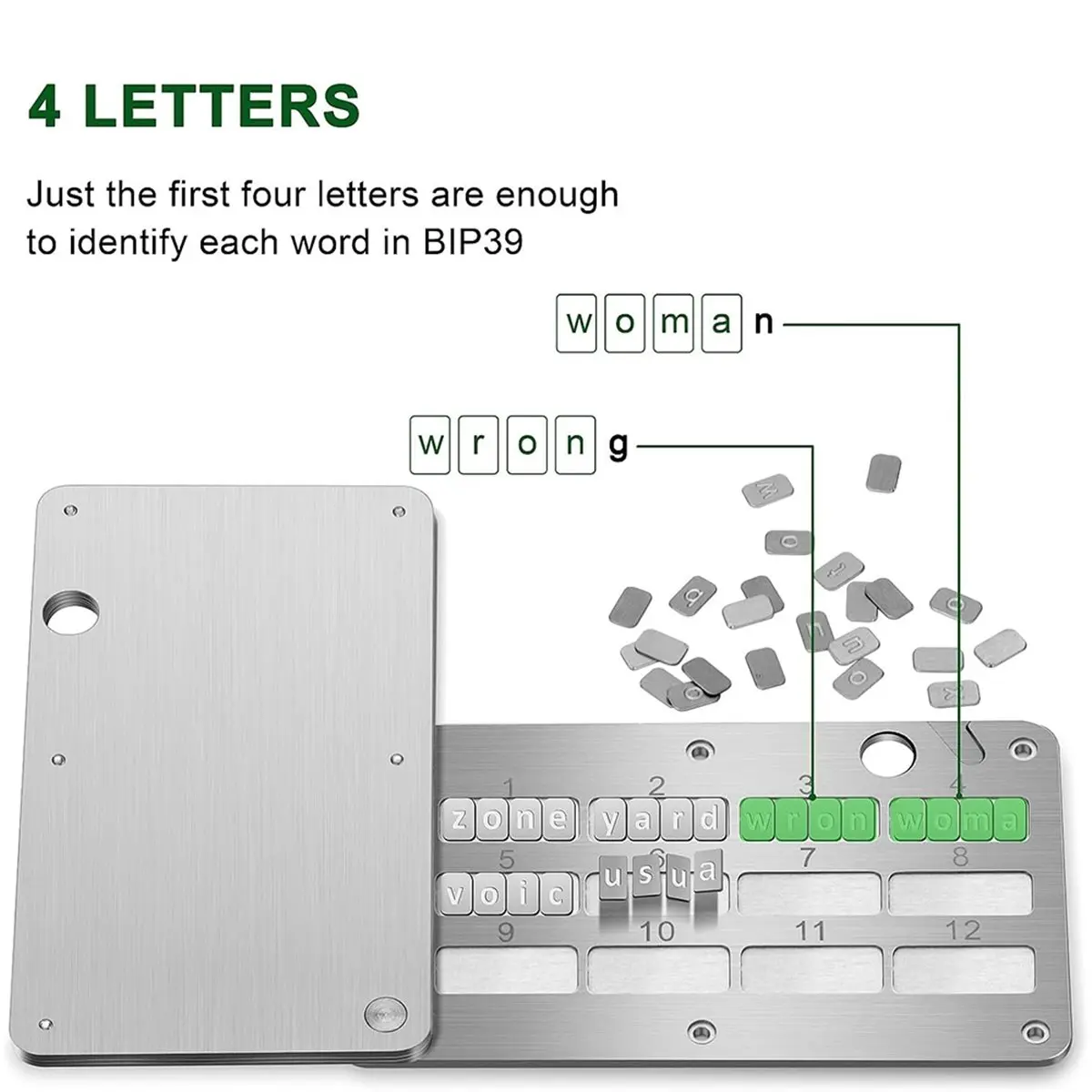 COFA Crypto Seed Phrase Storage, Stainless Steel Bitcoin Seed Plates Seed Phrase Backup Cold Storage, Supports Up to 24 Words