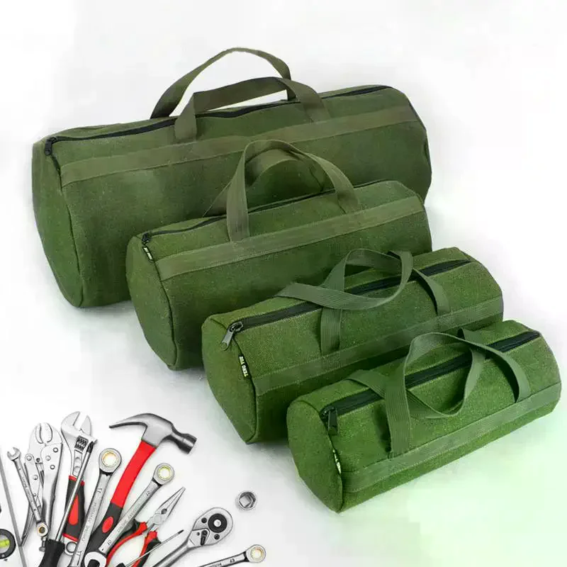 Thick Canvas Tool Storage Bag Handbag Portable Hardware Tool Organizer Large Capacity Hand Tool Auto Repair Tool Kit