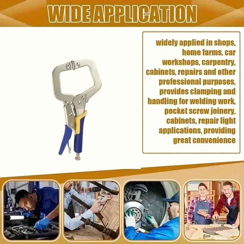 C-type Woodworking Fixed Pliers, Powerful Pliers, Flat Mouth Quick Clamp, Multi-functional Industrial Grade Pressure Clamp Tool