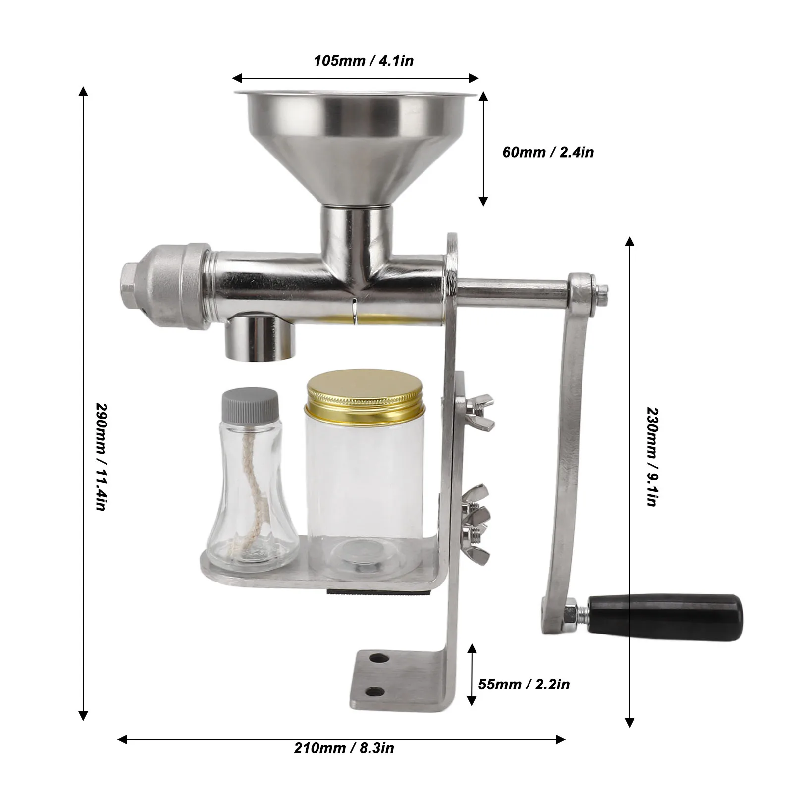 Prensa Manual de aceite de acero inoxidable, máquina de prensado en caliente en frío, fácil de limpiar, fabricante de aceite para semillas de