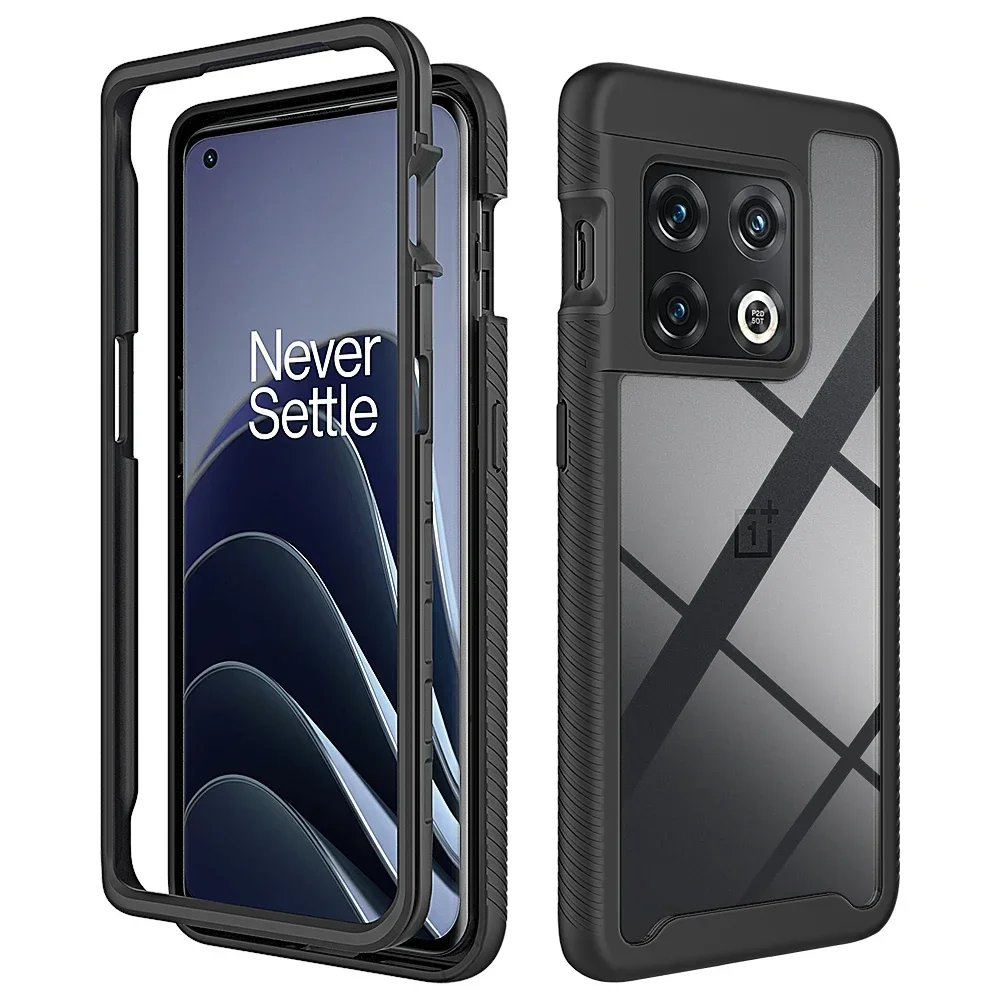 Hybrid Rugged Armor Shockproof Case For OnePlus 10 Pro 5G TPU Frame Hard Plastic Transparent Acrylic Back Cover Coque Fundas